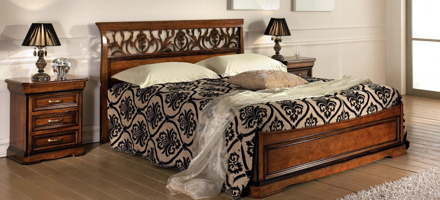 Cama Muebles Cama doble Madera natural Muebles de dormitorio Diseño Camas Muebles Italia