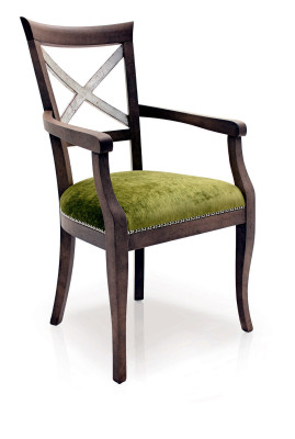 Sillones tapizados 1x Sillón Sala de estar Comedor Textil Silla de diseño de lujo con respaldo