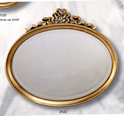 Espejo clásico de madera ovalado Espejo de pared Espejo de diseño dorado Sala de estar Nuevo