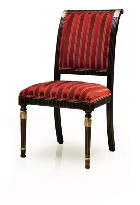Silla Asiento Acolchado Silla Italia Lujo Sillas de comedor Tela Madera 1x Sillón