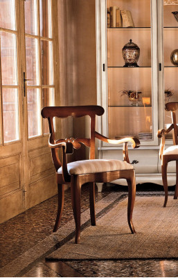 Silla tapizada con reposabrazos Sillón de lujo Silla Sillas Sala de estar Comedor Sillón