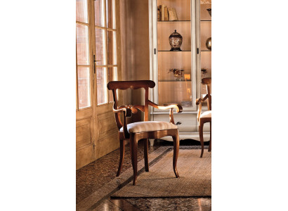 Silla tapizada con reposabrazos Sillón de lujo Silla Sillas Sala de estar Comedor Sillón