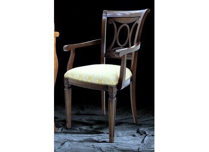 Diseño de silla de madera maciza con reposabrazos para comedor, sala de estar u oficina.