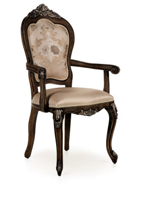 Sillón de madera tapizado Muebles de comedor clásicos Silla de madera Sillas Sillón Muebles
