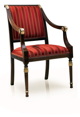 Silla de comedor de madera tapizada con reposabrazos Silla roja Diseño de salón Sillón.