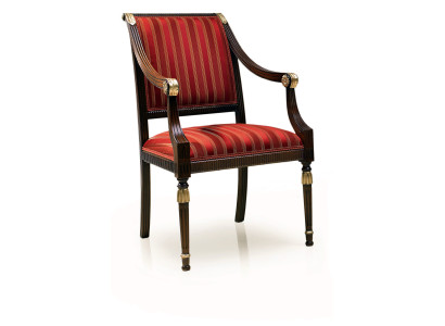 Silla de comedor de madera tapizada con reposabrazos Silla roja Diseño de salón Sillón.