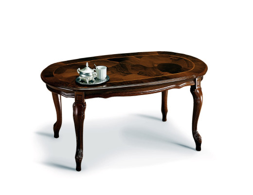 Clásica mesa de centro Mesa de salón Mesas de madera barrocas Mesas de centro macizas