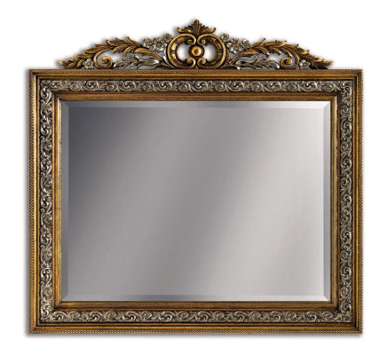 Espejo de diseño clásico Espejo de pared Barroco cuadrado dorado Modelo BV1579O