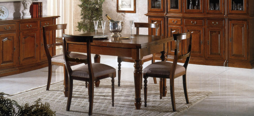 Mesa de comedor Muebles Mesas de decoración Mesas Muebles italianos Madera maciza Comedor
