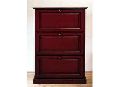 Mueble para zapatos de 3 compartimentos de madera maciza, mueble masivo, zapatero, estantería de zapatos, estante.