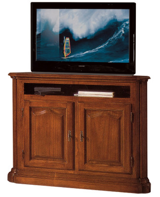 Mueble de TV rtv en el salón, diseño de estantería de madera marrón, estantes, lowboard de Italia, nuevo.