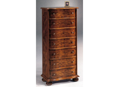 Muebles de estilo italiano de madera, lujoso tocador marrón en estilo barroco antiguo nuevo.