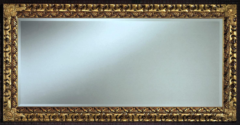 Espejo de diseñador clásico italiano, espejo de pared de muebles de madera dorada XXL nuevo