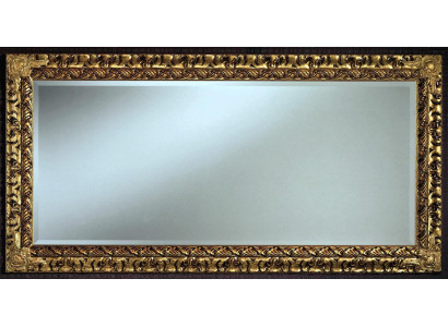 Espejo de diseñador clásico italiano, espejo de pared de muebles de madera dorada XXL nuevo