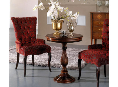 Sillas de salón de lujo sillón silla madera marrón muebles italianos tapizados.