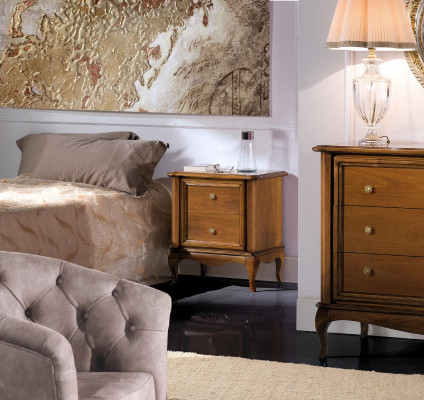Mesita de noche consola dormitorio mesa auxiliar diseño moderno muebles madera marrón