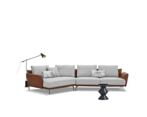 Sofá de esquina conjunto de sala de estar sofá sofá forma de L tapizado sofás conjunto de diseño de cuero.