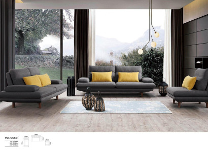 Sofá sofá tapizado asiento diseño conjunto 3+2+1 textil sofás tela