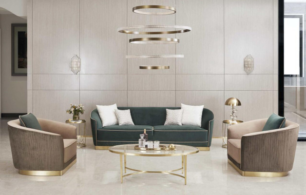 Sofá de tela de 3 plazas + 2 plazas + 1 plaza Sofá Cama Tela de Sillón Grupo de Tapicería de Tela de Cuero