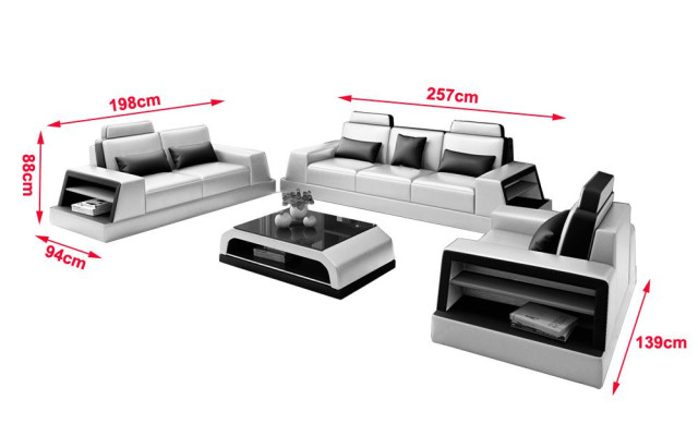 Sofá de cuero Sofá Conjunto de sofá Tapizado 3+1+1 Asientos Sofá Diseño de sofá Cuero Nuevo