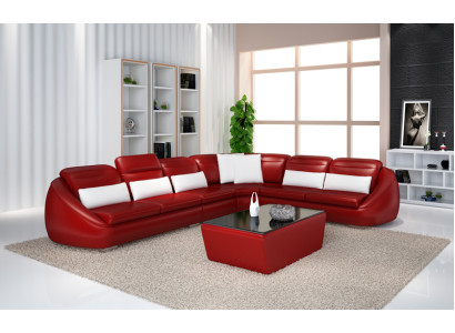 Sofá de diseño esquinero con otomana, conjunto de sofá de salón con taburete.