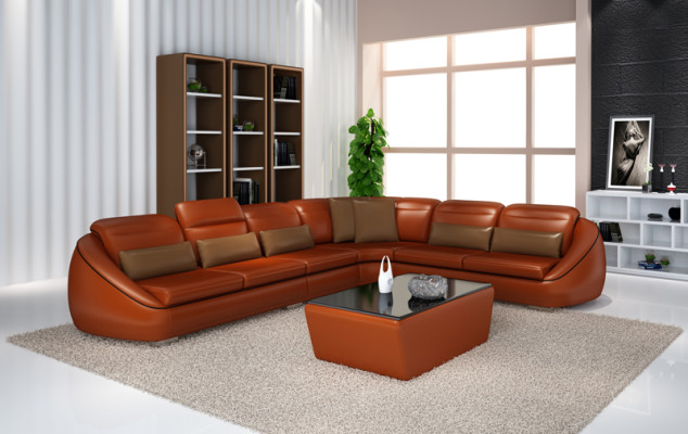 Sofá de diseño esquinero con otomana, conjunto de sofá de salón con taburete.