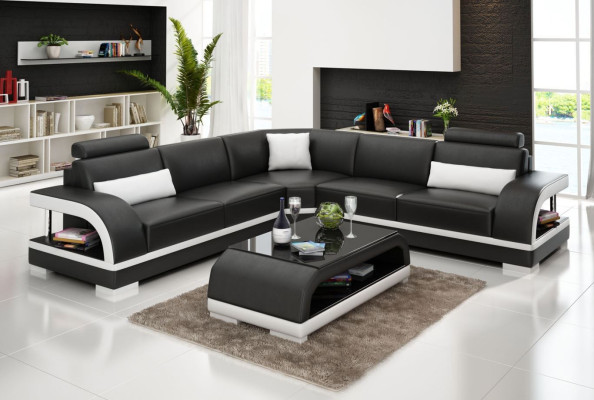 Moderne sofá esquinero en forma de L tapizado esquina sofá de diseñador muebles de asiento.