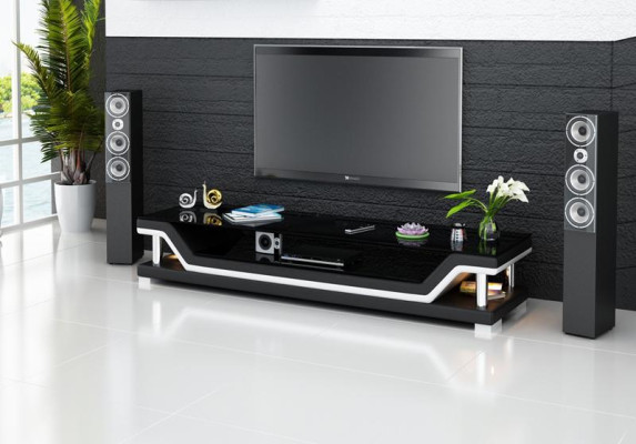 Mueble bajo de televisión RTV de diseñador, aparador, mesa baja decorativa para TV.