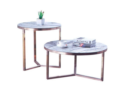 Mesa de centro de diseñador Redonda Mesas Sofá redondo Metal Vidrio Auxiliar