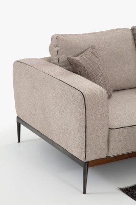 Sofá de 2 plazas Beige Sofás Sillón Set Moderno