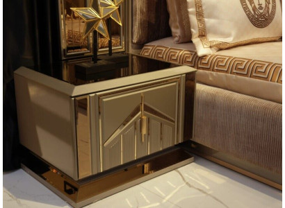 Mesitas de noche de lujo, consolas, mesas auxiliares de madera muebles de dormitorio de metal dorado nuevos
