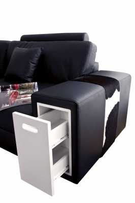 Sofá de esquina de diseñador, conjunto de sala de estar tapizado de cuero, sofá, sofás, sofá XXL