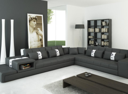 Sofá de cuero Sofá sofá de esquina Sofá en forma de L Sofá de diseño moderno