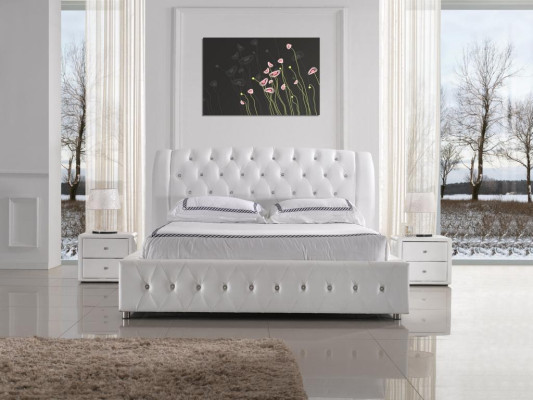 Cama de diseño moderna XXL de hotel, camas de lujo, doble de cuero Chesterfield.
