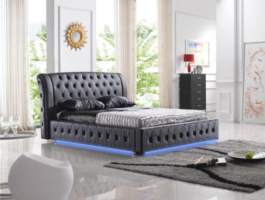 Moderno hotel diseño cama XXL camas lujo doble piel Chesterfield