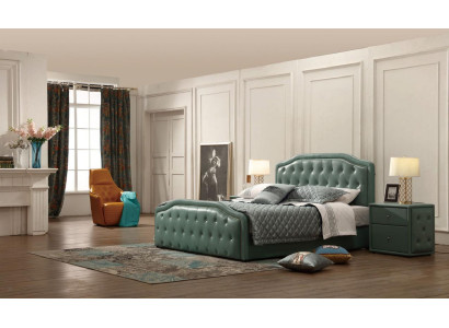 Cama de hotel de diseño moderno, camas XXL, lujo doble de cuero Chesterfield 180x200 cm.