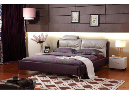Cama de diseño de lujo moderna XXL, estilo decoración hotelera, doble, cuero, 140 160.