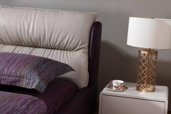 Cama de diseño de lujo moderna XXL, estilo decoración hotelera, doble, cuero, 140 160.