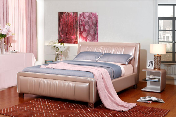 Cama doble de diseñador dormitorio camas habitación cuero hotel lujo tapicería