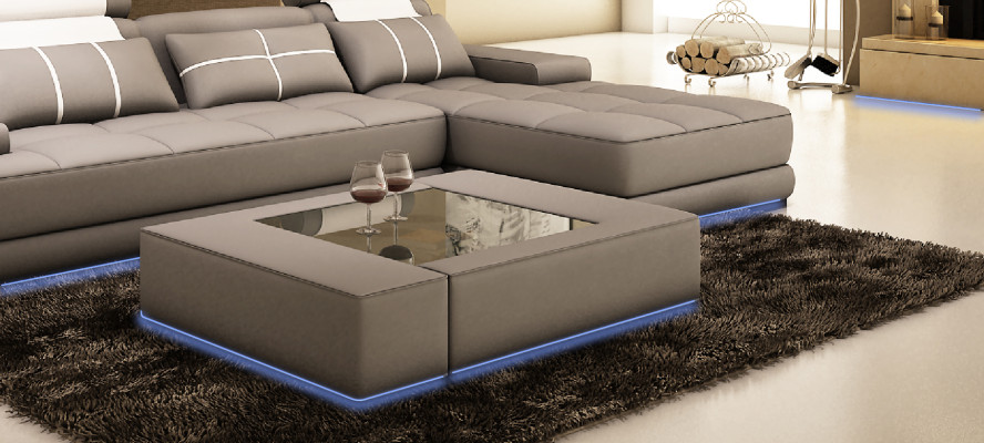 Mesa de vidrio de lujo: Mesa auxiliar moderna para la sala de estar - Seguro para niños