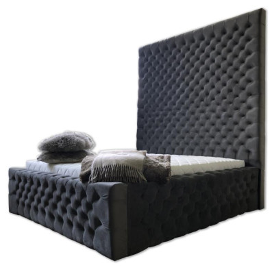 Diseñador cama Chesterfield moderna en estilo de lujo moderno con cabecera alta