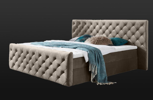 Chesterfield camas de terciopelo Cama doble 160x200 Camas de diseño Equipamiento de hotel