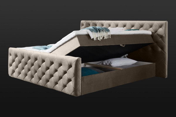 Chesterfield camas de terciopelo Cama doble 160x200 Camas de diseño Equipamiento de hotel