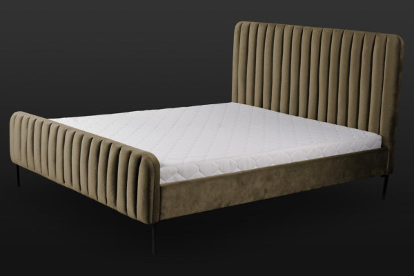 Dormitorio doble verde, diseño elegante de muebles de madera, tela clásica, muebles clásicos.