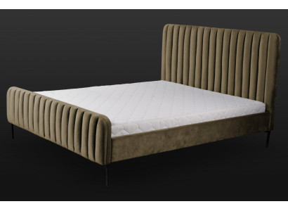 Dormitorio doble verde, diseño elegante de muebles de madera, tela clásica, muebles clásicos.