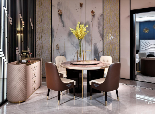 Sala de estar de lujo, muebles italianos, conjunto de sillas 8X, conjunto de sillas de grupo.