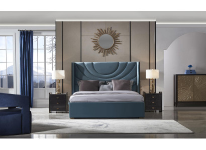 Exquisito set de dormitorio de 5 piezas en estilo contemporáneo en color Merengue.