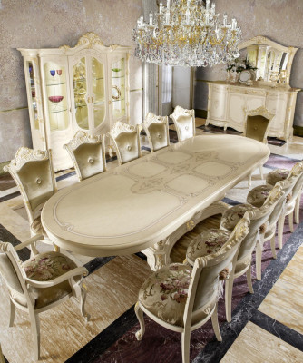 Juego de comedor Grupo de comedor Mesa de madera Juegos completos Mesa de comedor 12 sillas 13 piezas