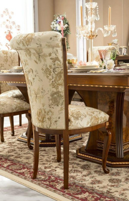 Conjunto de comedor: vitrina, mesa, 6 sillas, cómoda, espejo, barroco, nuevo, 10 piezas.