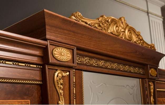 Conjunto de lujo barroco rococó camas conjuntos mesita de noche armario 7 piezas dormitorio.